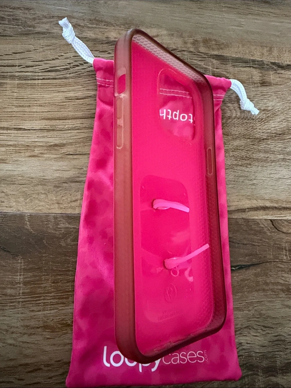 iPhone 15 pro max Loopy Case Hot Pink Leopard with Loop Strap